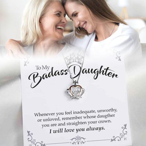 Aphrodite's Badass Daughter Luxe Crown Silver Pendant Necklace, Female, Women, Teens, Girls Gift