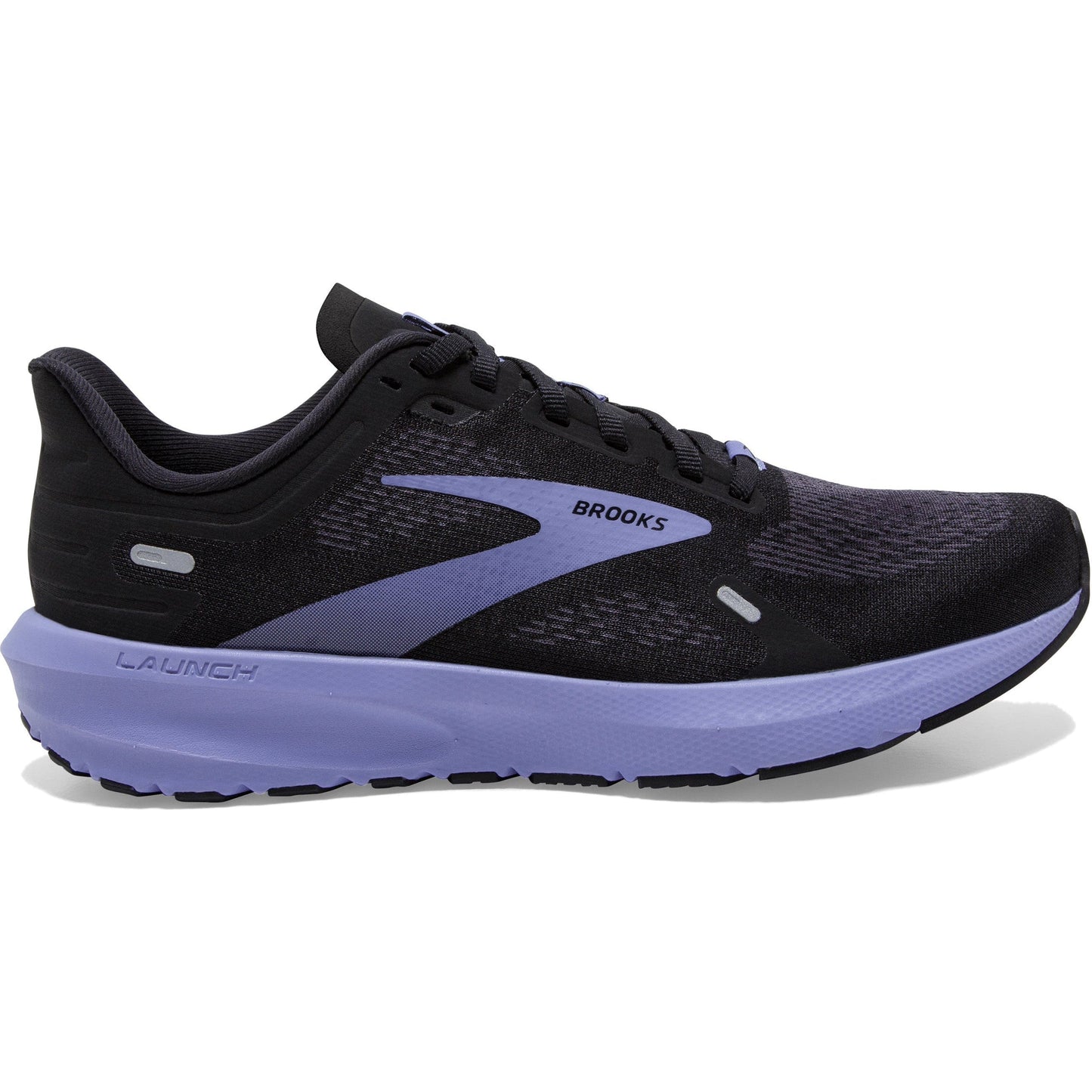 Women's Brooks Launch 9, Black/Ebony/Purple, 9 B Medium