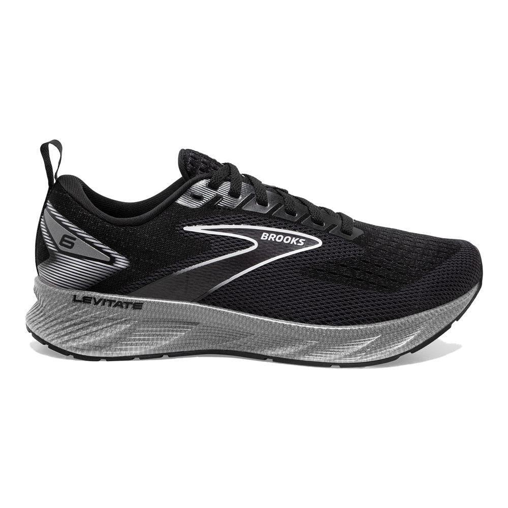 Women's Brooks Levitate 6, Black/Blackened Pearl/White, 6.5 B Medium