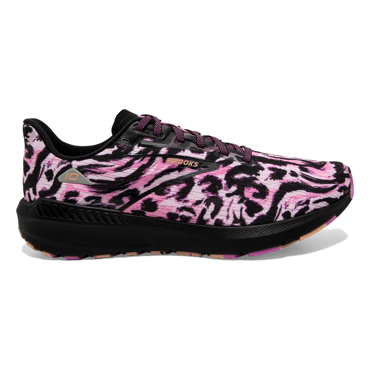 Women's Brooks Launch GTS 10, Cotton Candy/Black/Festival, 10.5 B Medium