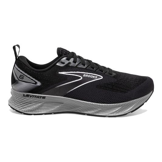 Women's Brooks Levitate 6, Black/Blackened Pearl/White, 8 B Medium