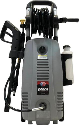 All Power 2000 PSI 1.6 GPM Electric Pressure Washer With Hose Reel for Buildings, Walkway, Vehicles and Outdoor Cleaning, Grey, APW5006