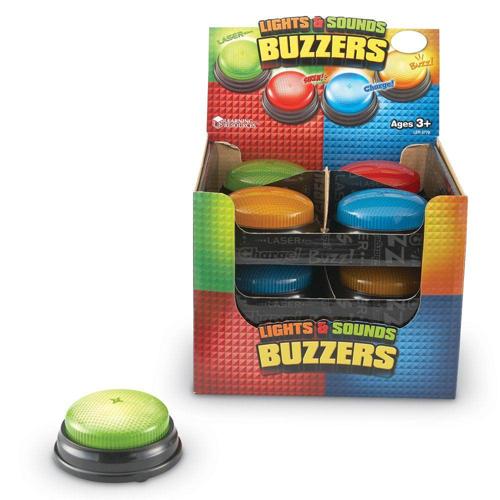 Learning Resources Lights and Sounds Buzzers, Game Show Buzzers, Classroom Supplies, Set of 12, Ages 3,4,5+