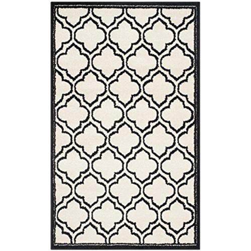 Amherst Navy/Ivory Large Rectangle Rug-Color:Ivory/Anthracite,Shape:Small Rectangle,Size:3'*5'