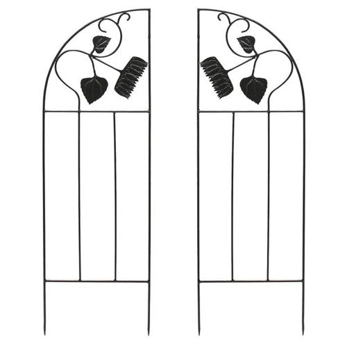 Achla Designs Sunflower 58 Garden Trellis Side Panel, Set of 2 - Black
